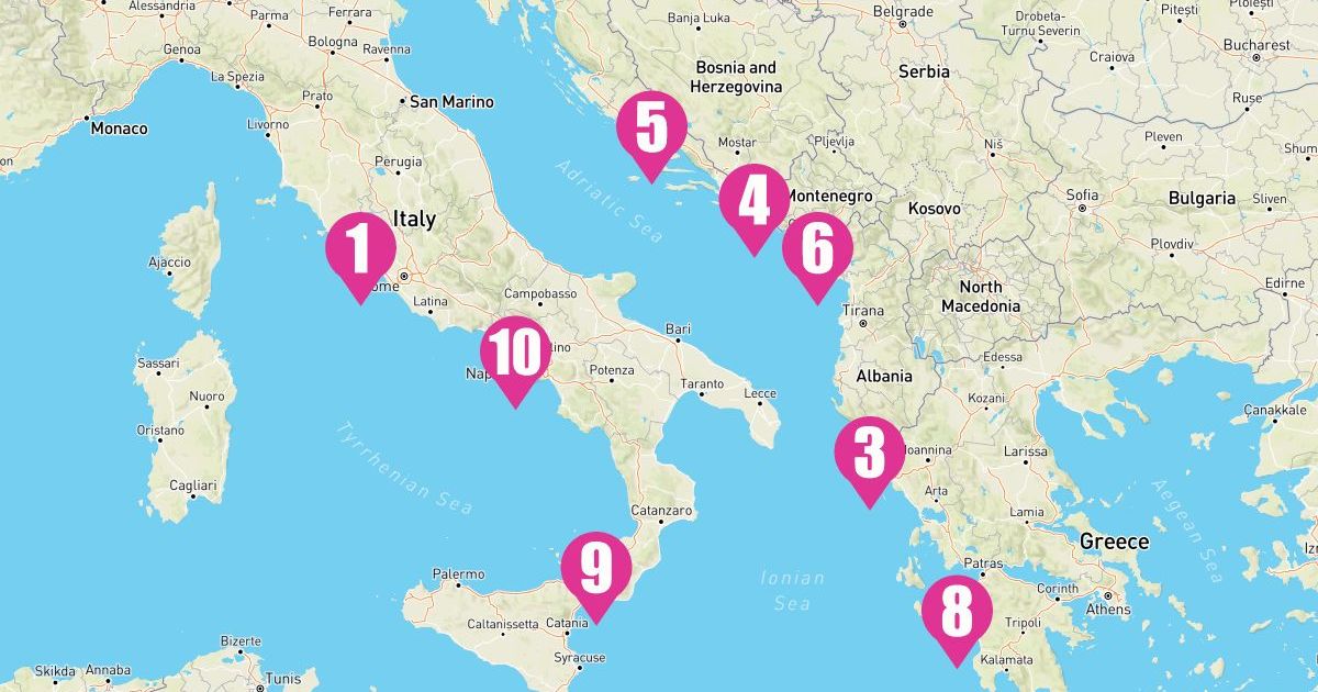 10 Night Greece Italy & Croatia (Rome Roundtrip)