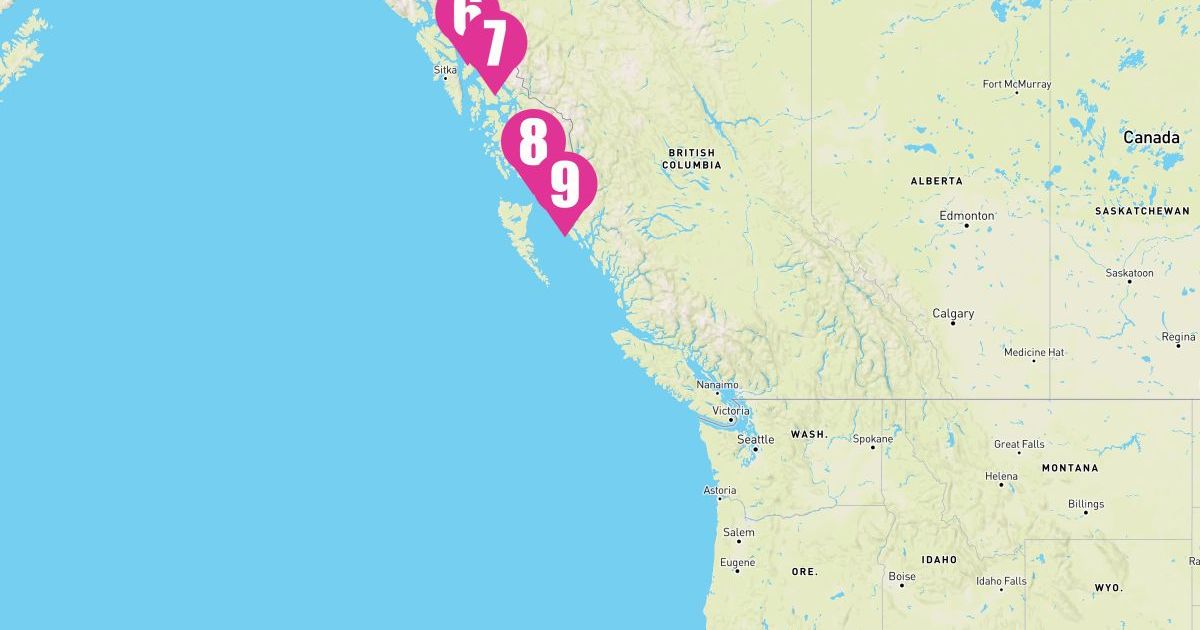 Ruby Princess Route Ruby Princess - September 2nd, 2025 - Cruise Map & Port Info