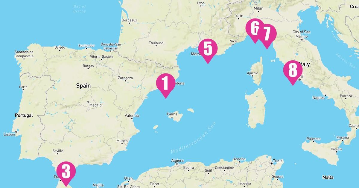 7 Night Mediterranean With France & Italy (Barcelona To Rome)