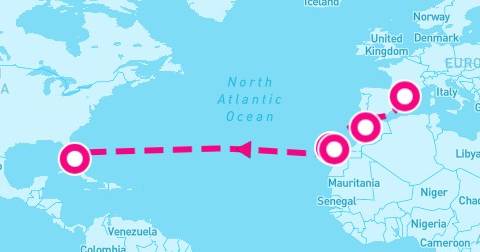 14 Night Spanish Isles & Transatlantic Miles