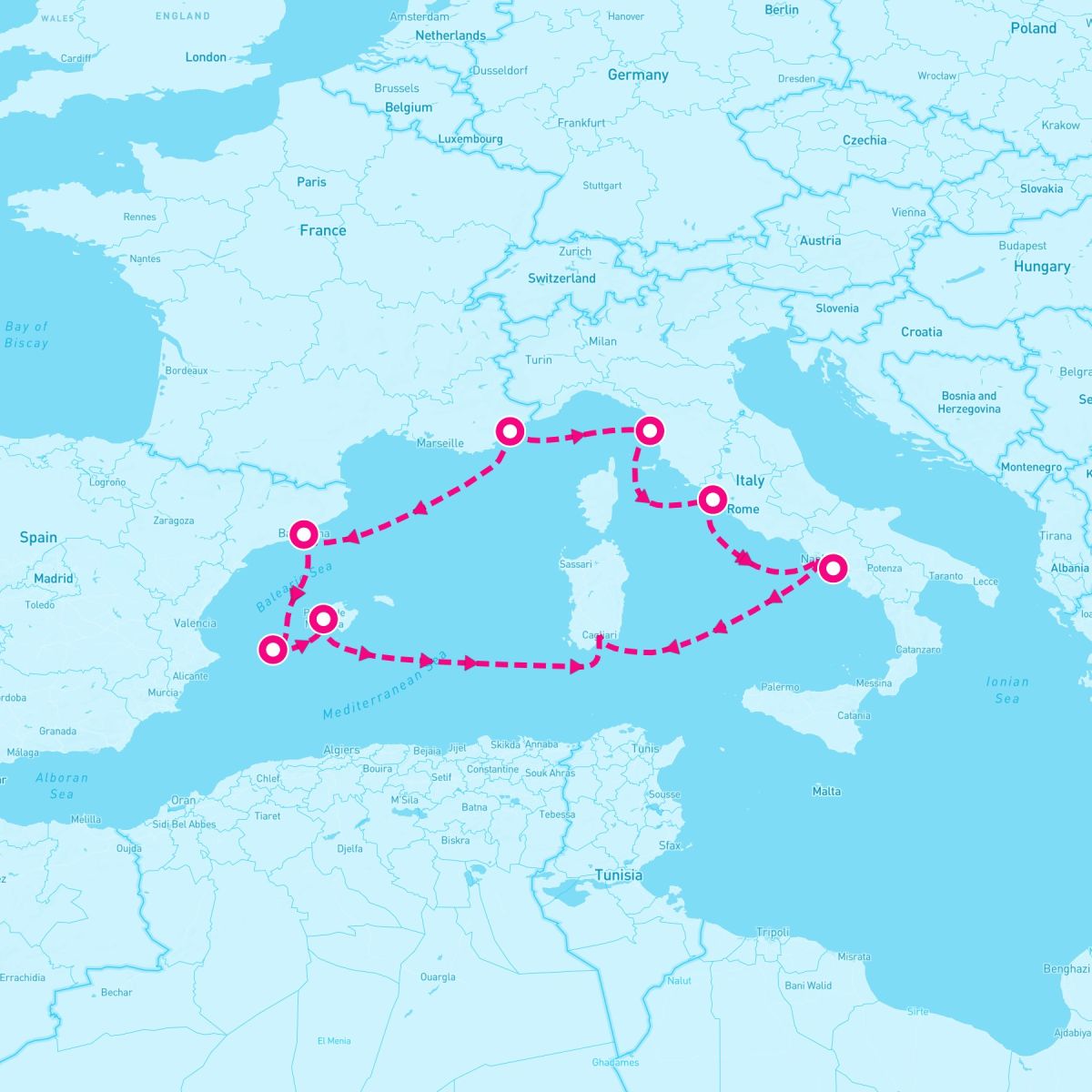 9 Night Mediterranean: Italy France & Spain (Barcelona Roundtrip)