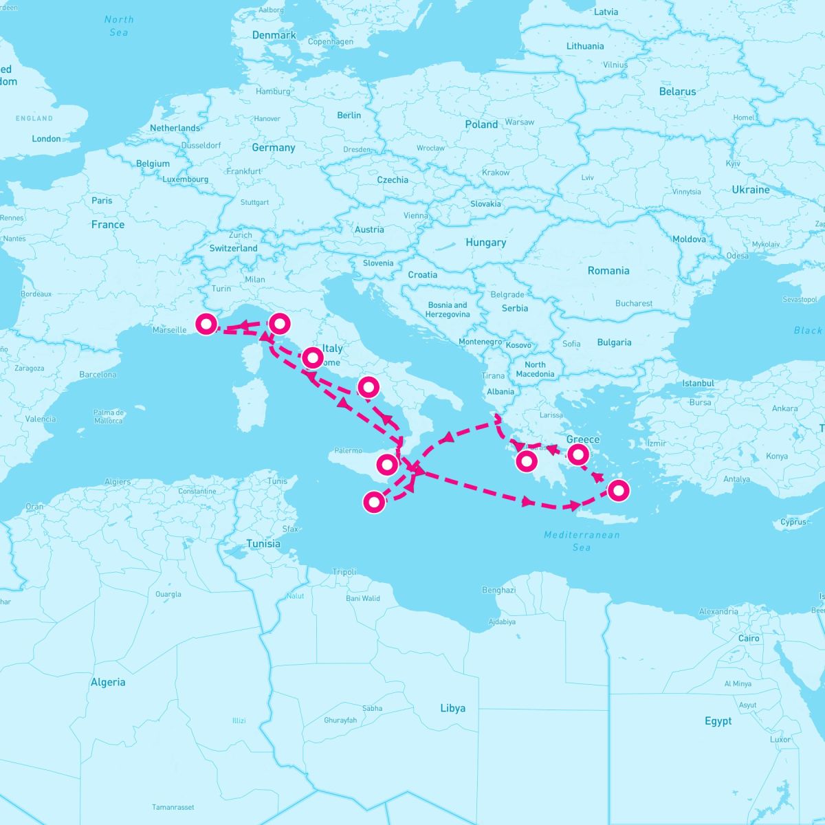 10 Night Greek Isles: Santorini Athens & Florence (Rome Roundtrip)