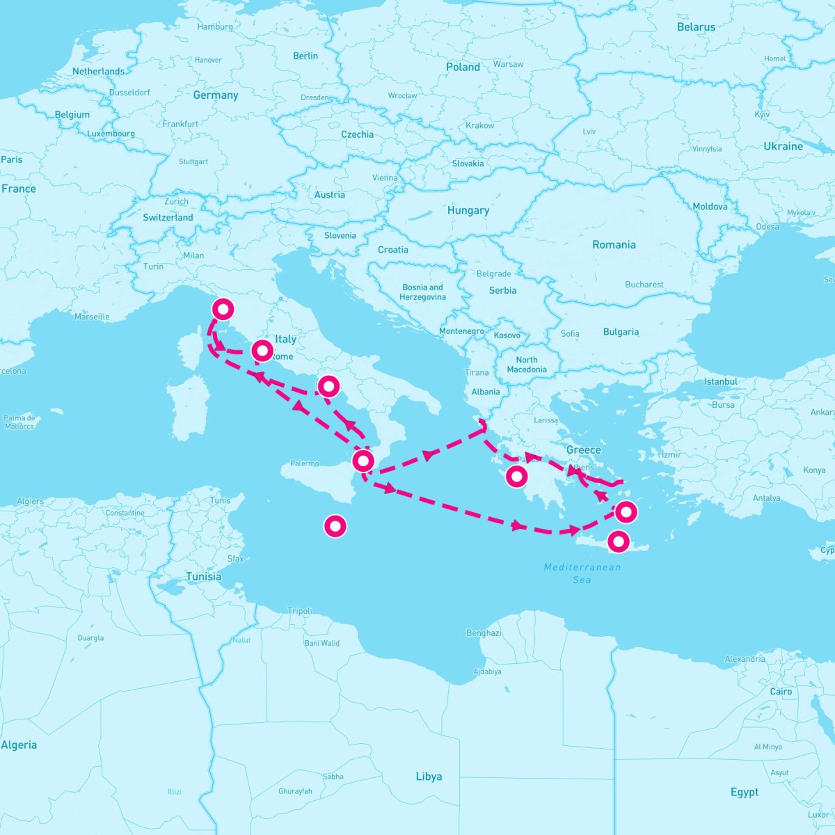 9 Night Greek Isles: Santorini Mykonos & Florence (Rome Roundtrip)