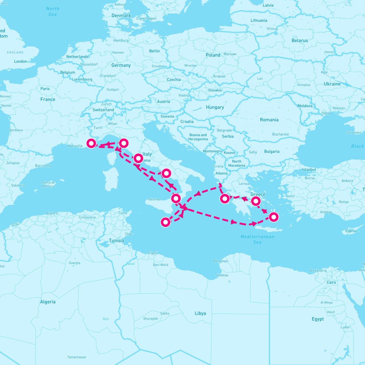 10 Night Greek Isles: Santorini Athens & Florence (Rome Roundtrip)