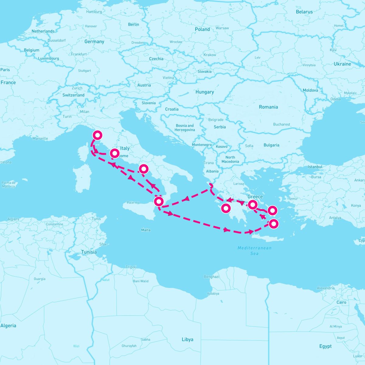 9 Night Greek Isles: Santorini Athens & Florence (Rome Roundtrip)