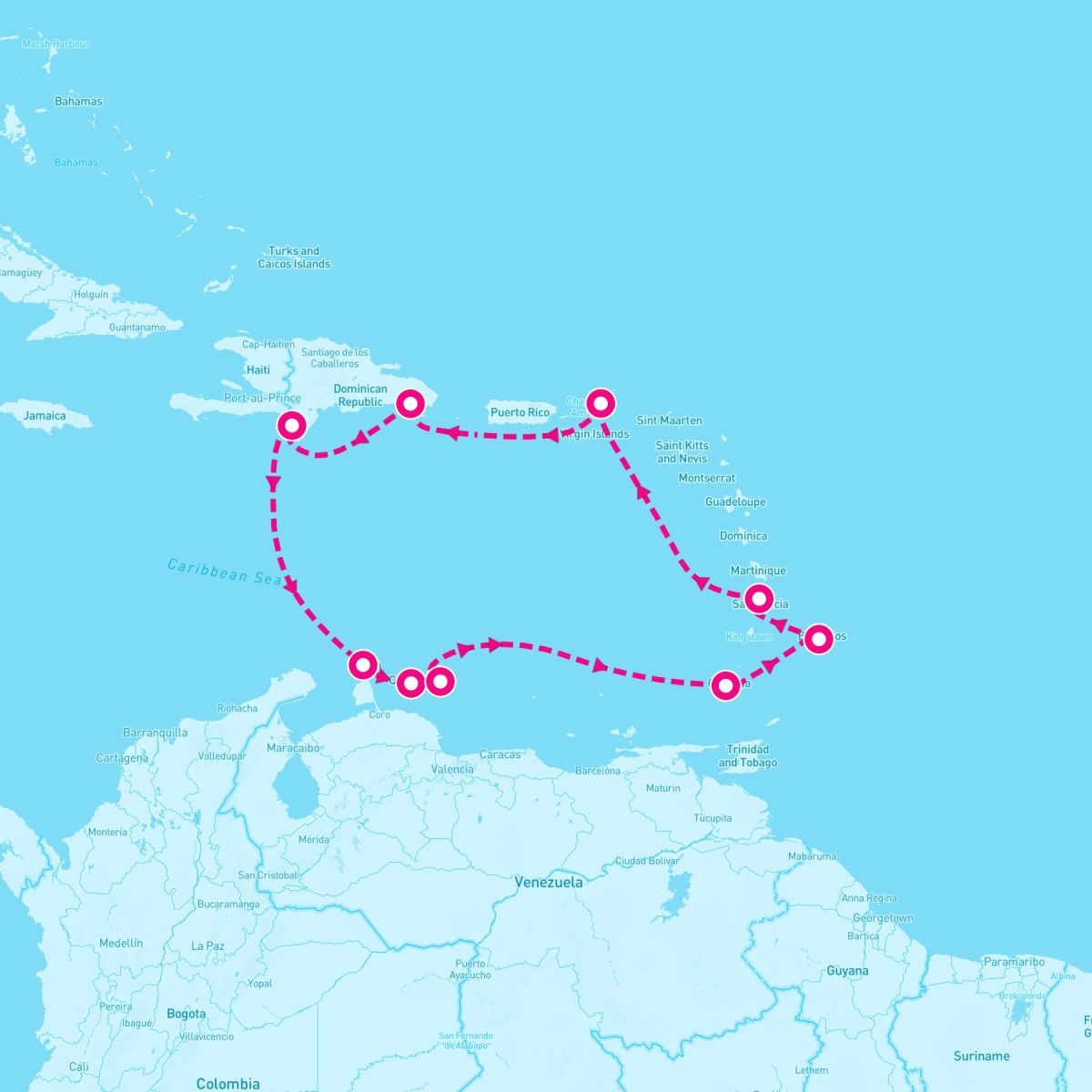 9 Night Caribbean: Curacao Aruba & Barbados (La Romana Roundtrip)