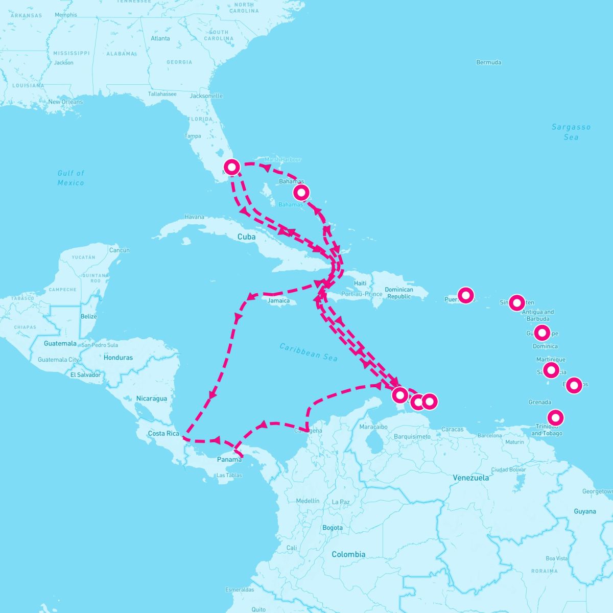 21 Night Southern Caribbean & Panama Canal: Abc Islands (Ft. Lauderdale Roundtrip)