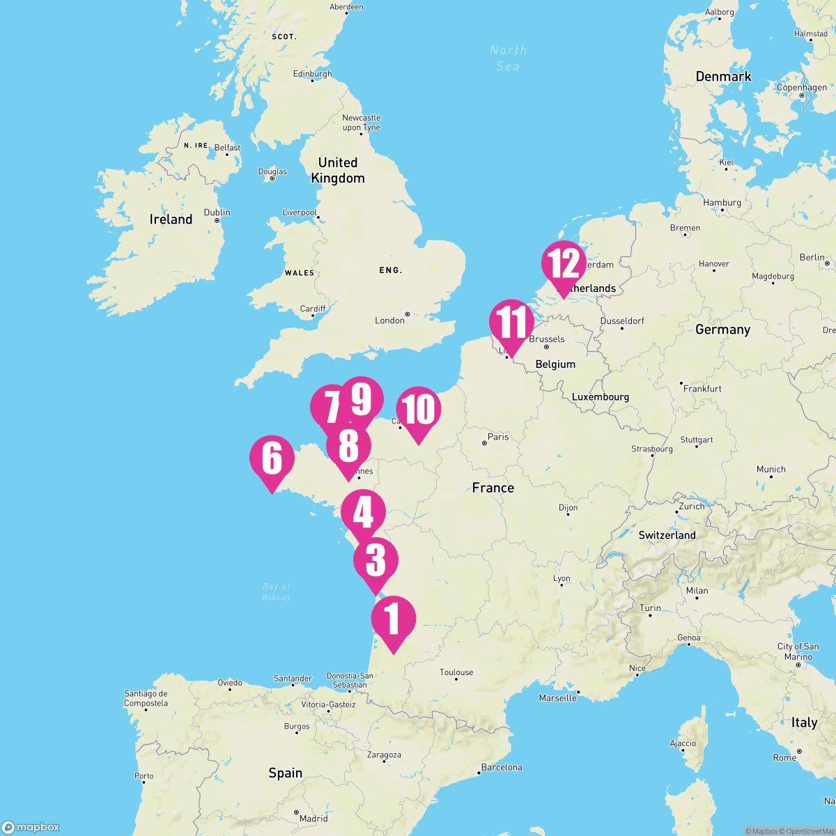 12 Night France Intensive (Bordeaux To Amsterdam)