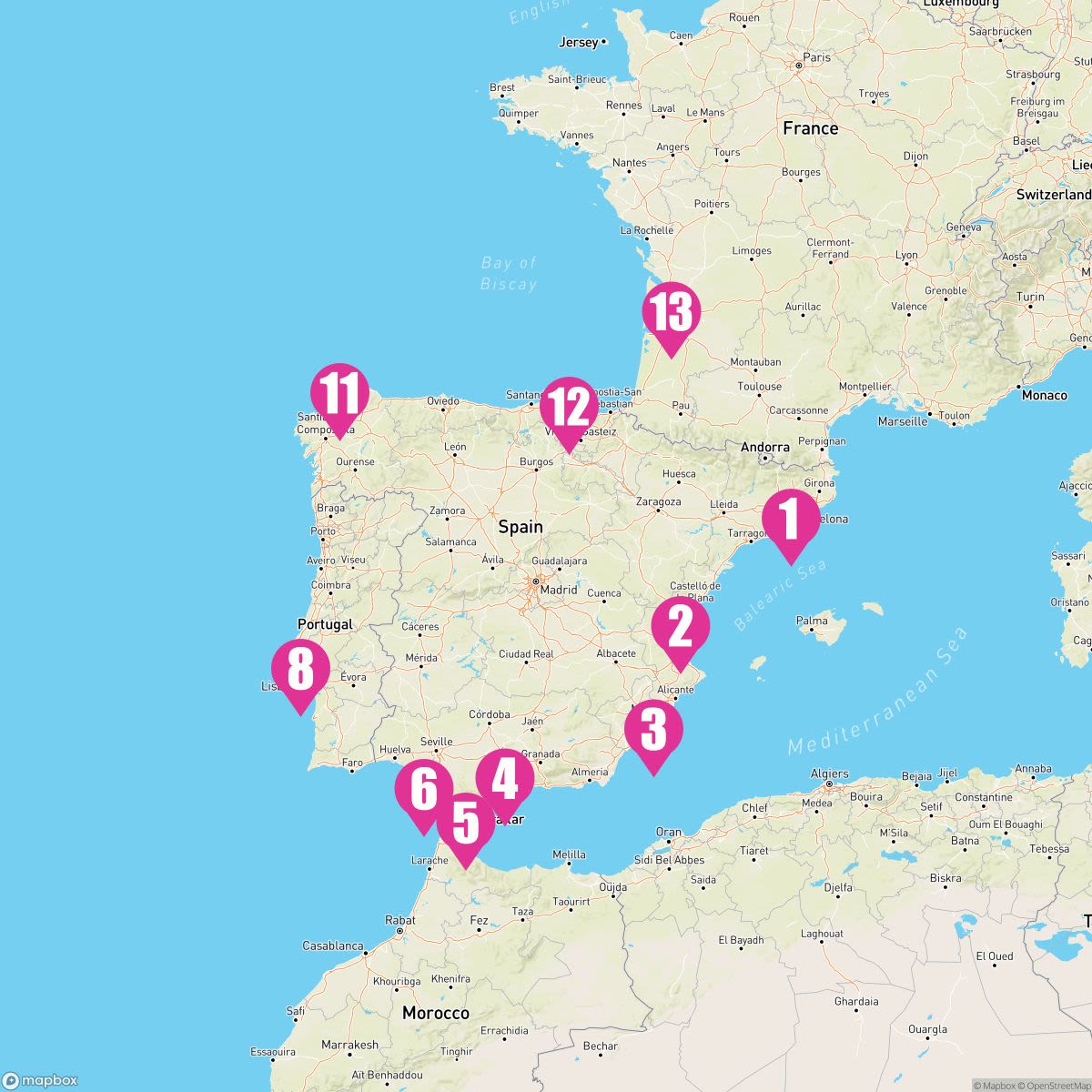13 Night Spain Intensive (Barcelona To Bordeaux)