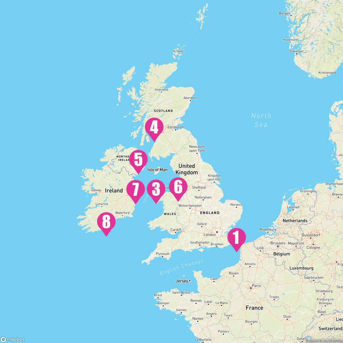 9 Night British Isles (Dover Roundtrip)