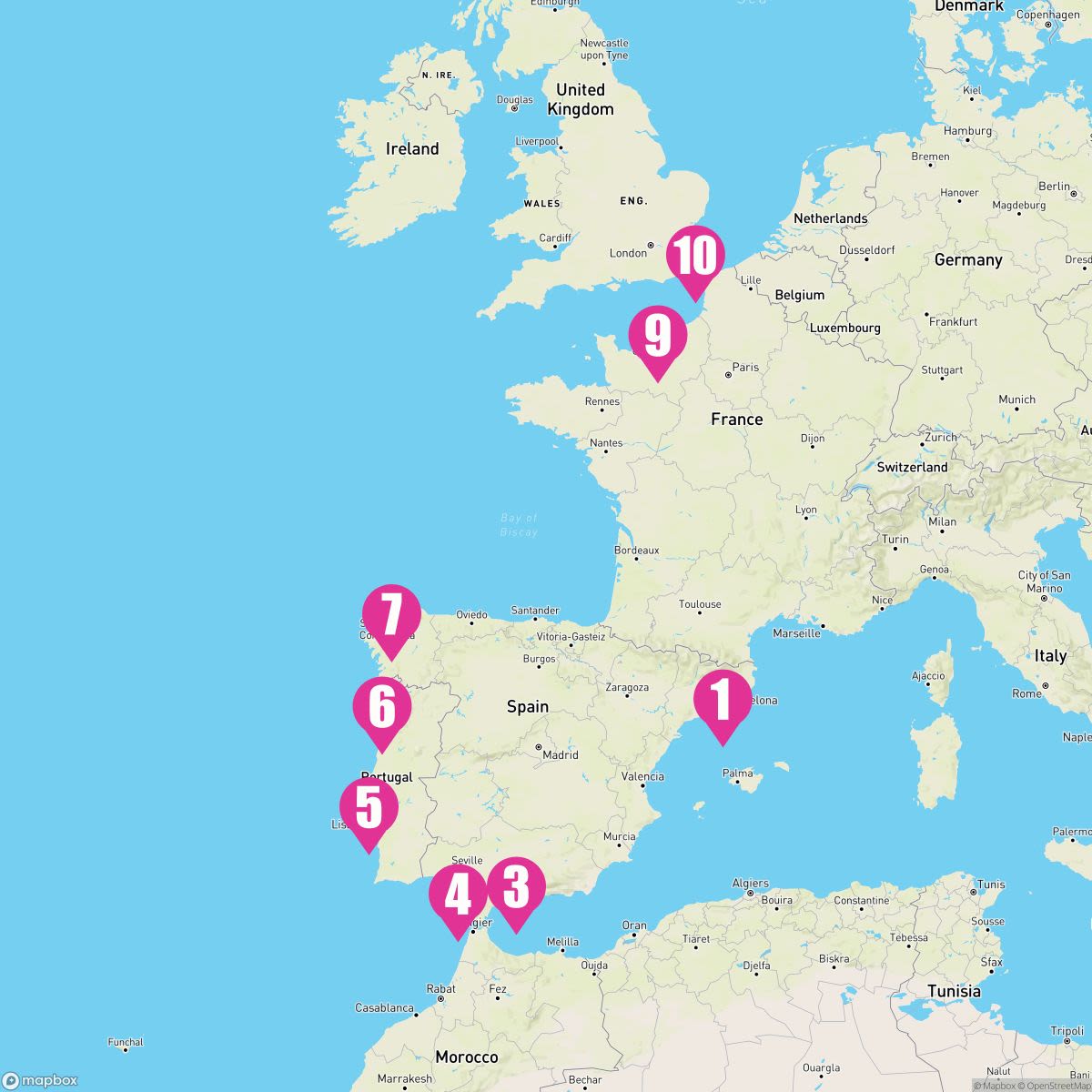 9 Night Western Europe (Barcelona To Dover)