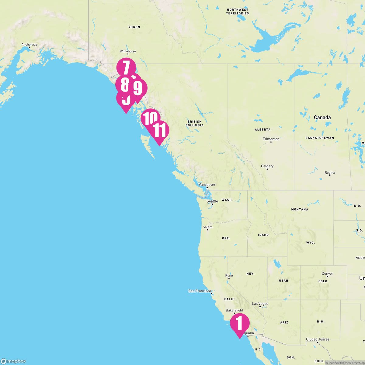 14 Night Carnival Journeys - Alaska (Los Angeles Roundtrip)