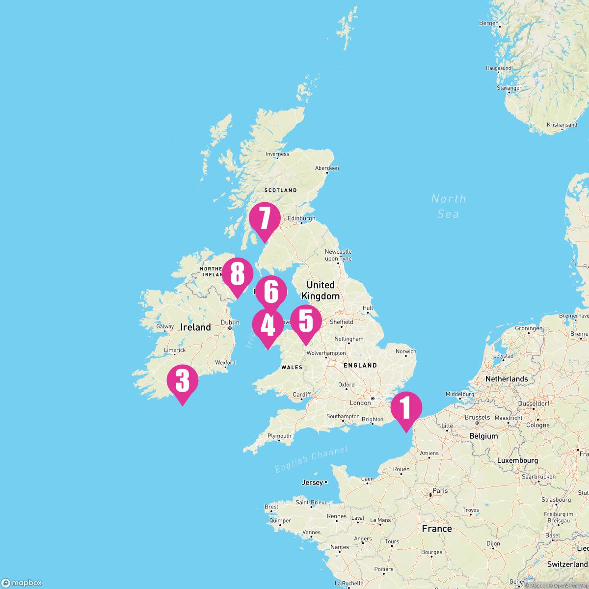 9 Night British Isles (Dover Roundtrip)