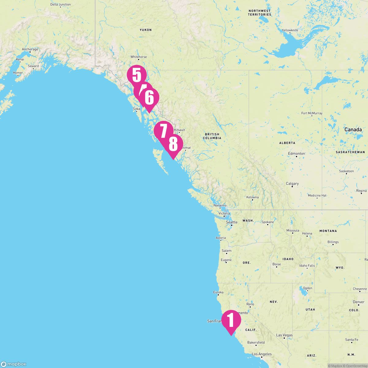 10 Night Alaska (San Francisco Roundtrip)