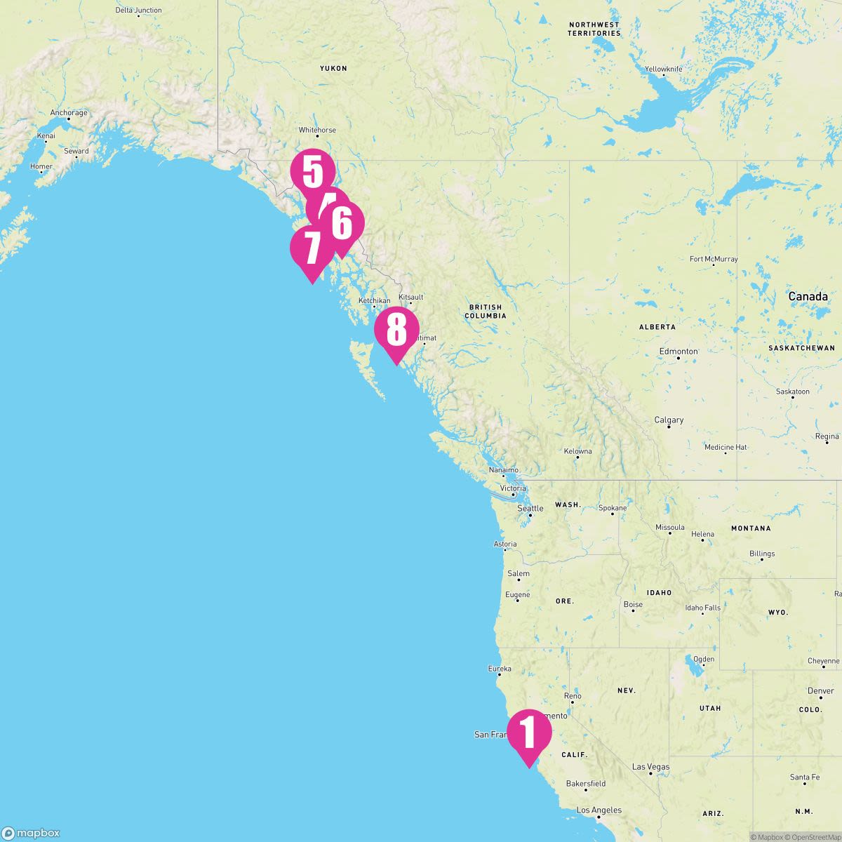 10 Night Alaska (San Francisco Roundtrip)