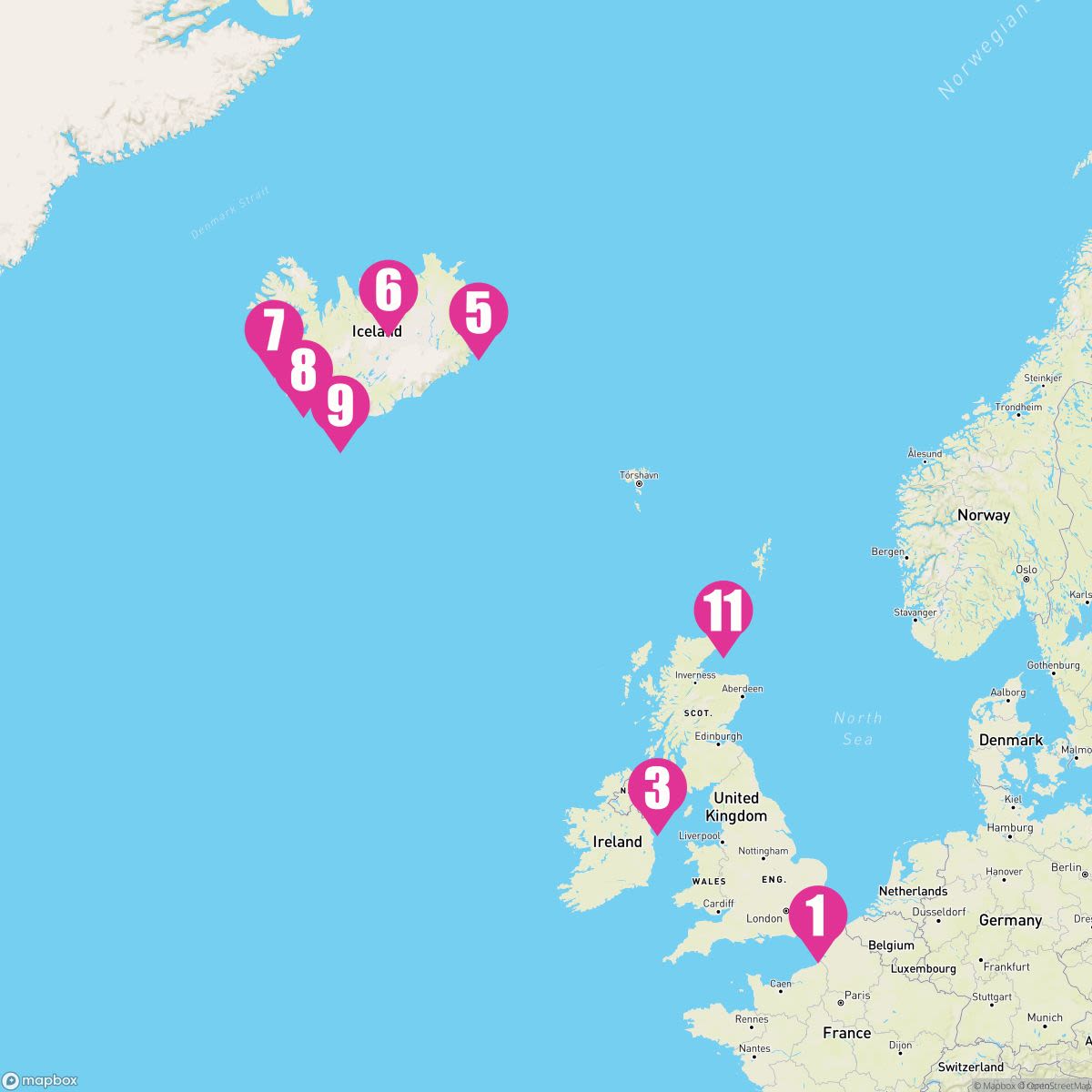 12 Night Western Europe & Iceland (Dover Roundtrip)