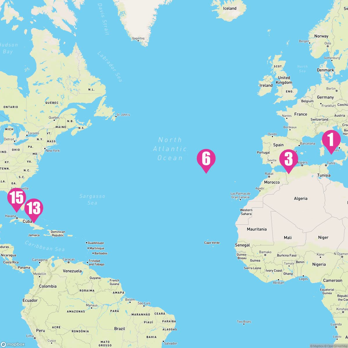 14 Night Carnival Journeys: Transatlantic Westbound (Rome To Tampa)