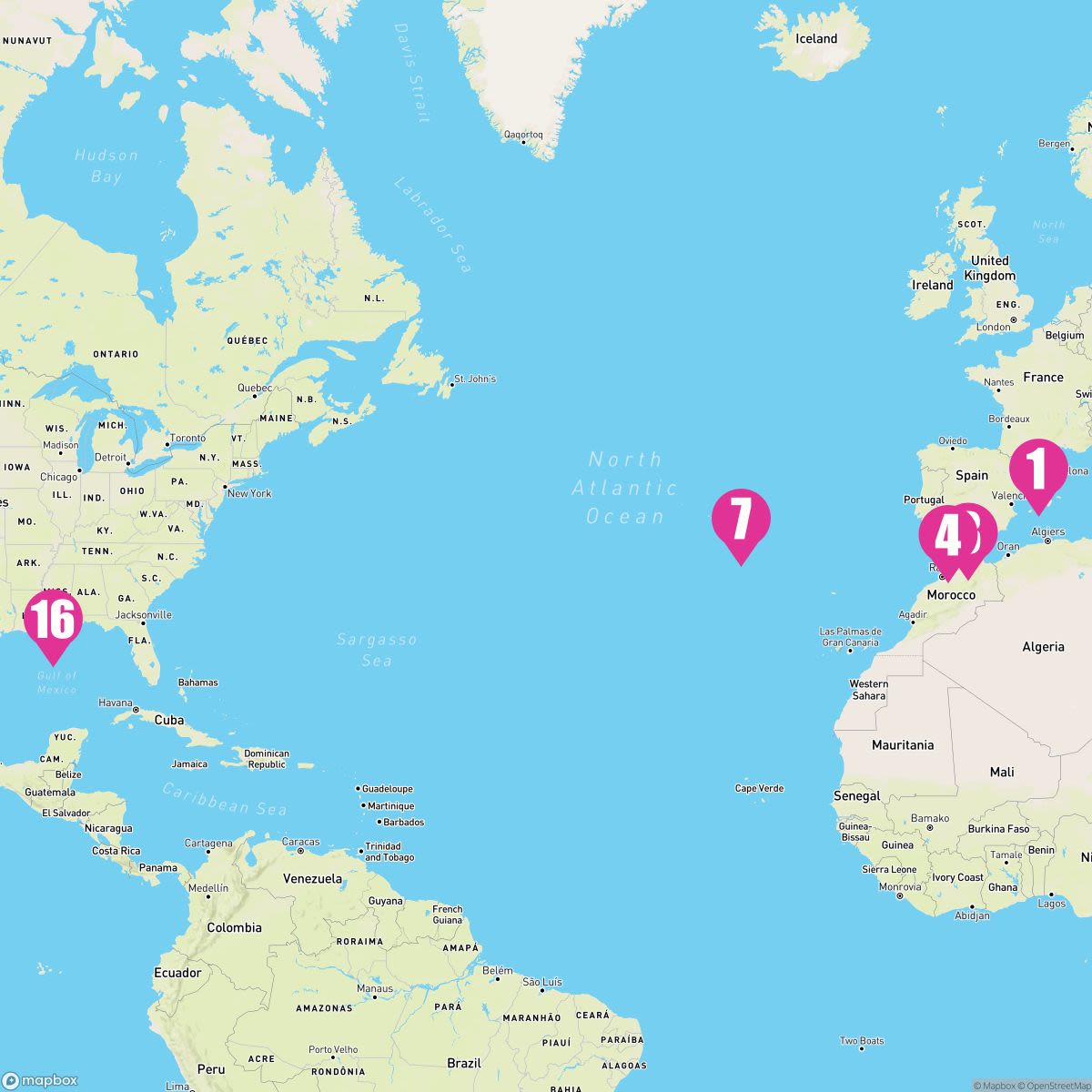 15 Night Carnival Journeys: Transatlantic Westbound (Barcelona To New Orleans)