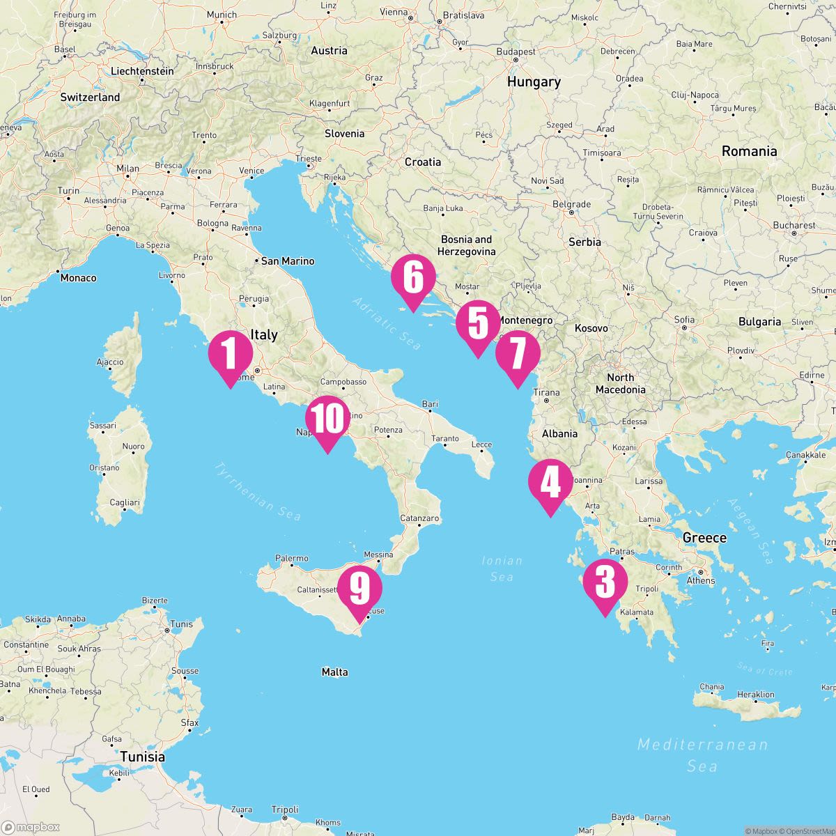 10 Night Greece Italy & Croatia (Rome Roundtrip)
