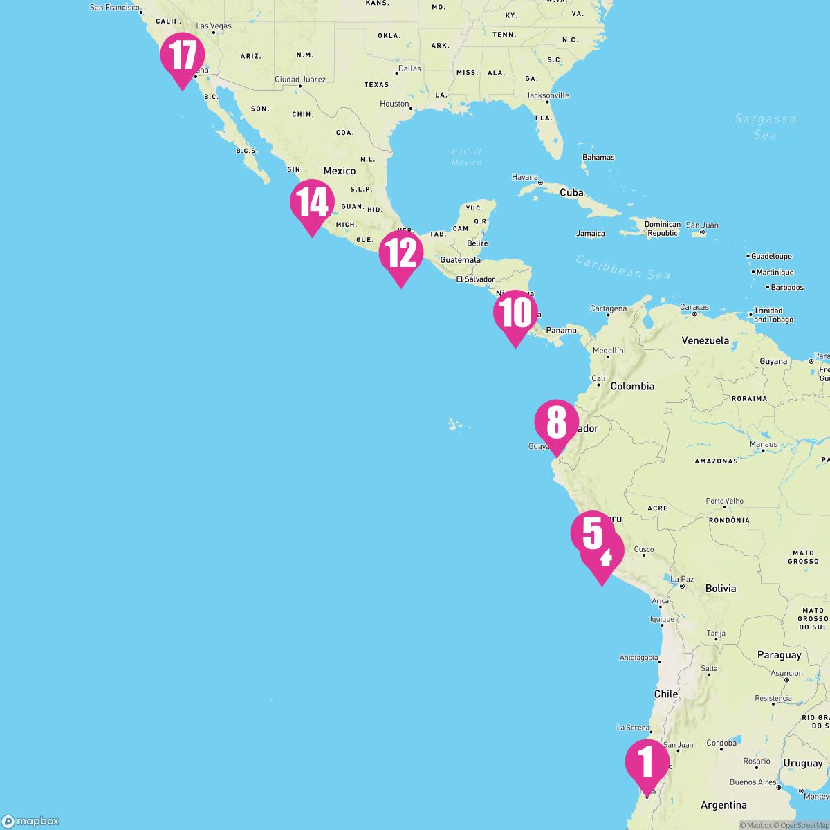 16 Night South America Repositioning (Valparaiso To Los Angeles)