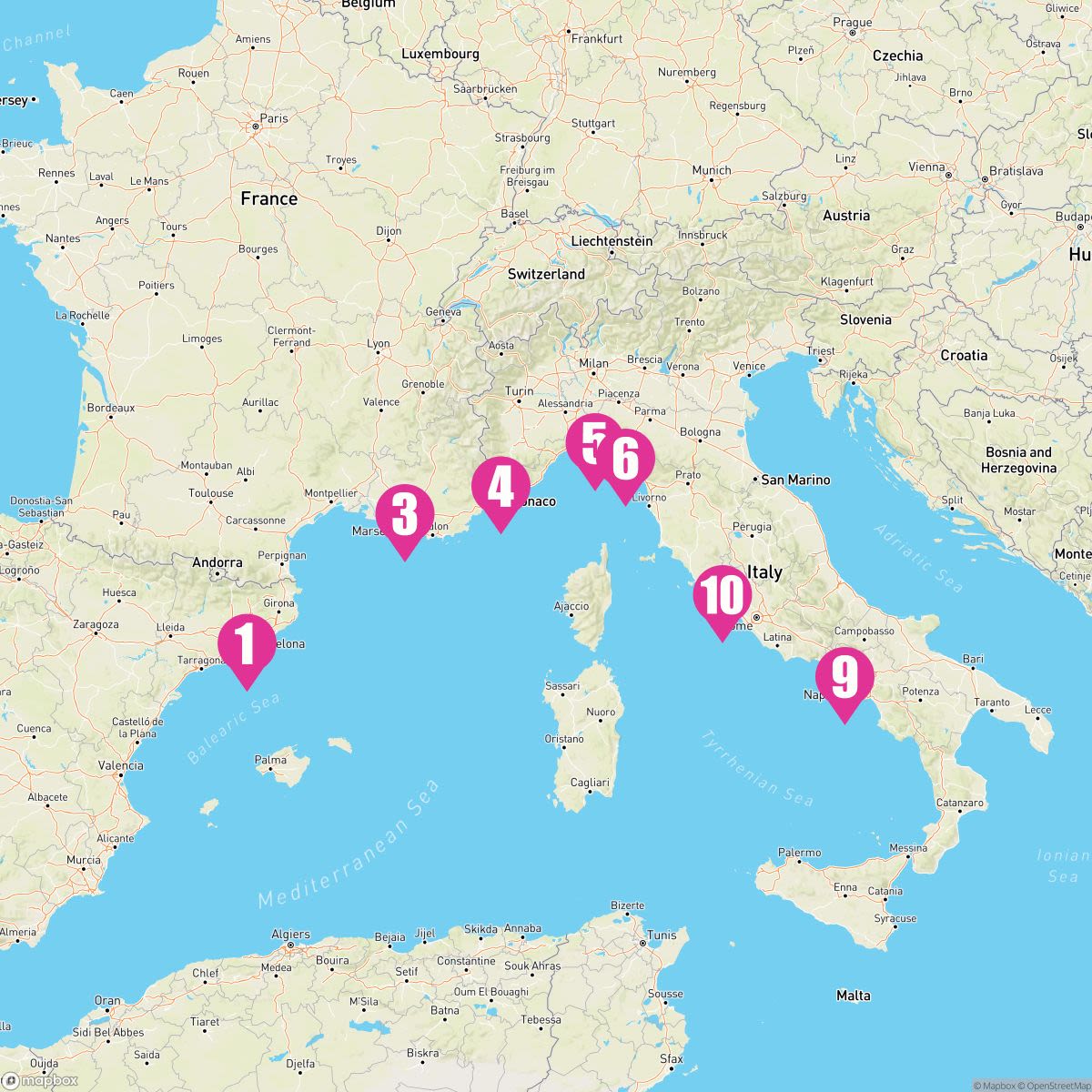 9 Night Italian Riviera & France (Barcelona To Rome)