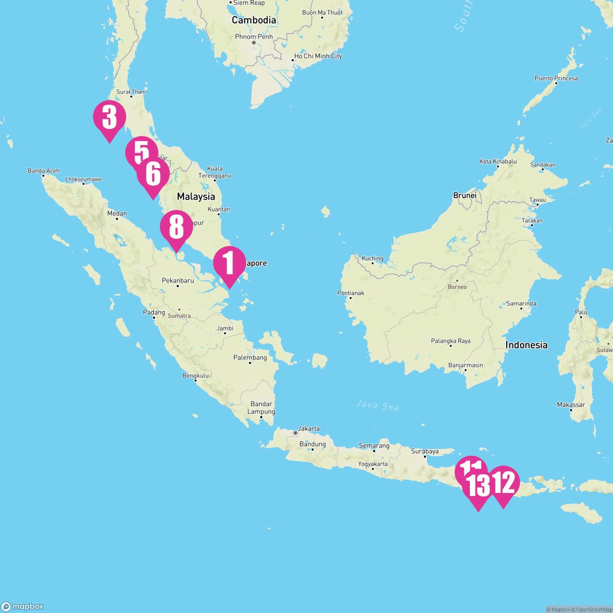 12 Night Bali Malaysia & Thailand (Singapore To Benoa)