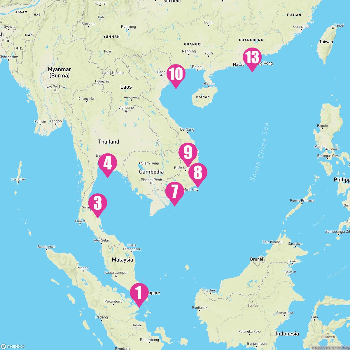 12 Night Thailand & Vietnam (Singapore To Hong Kong)