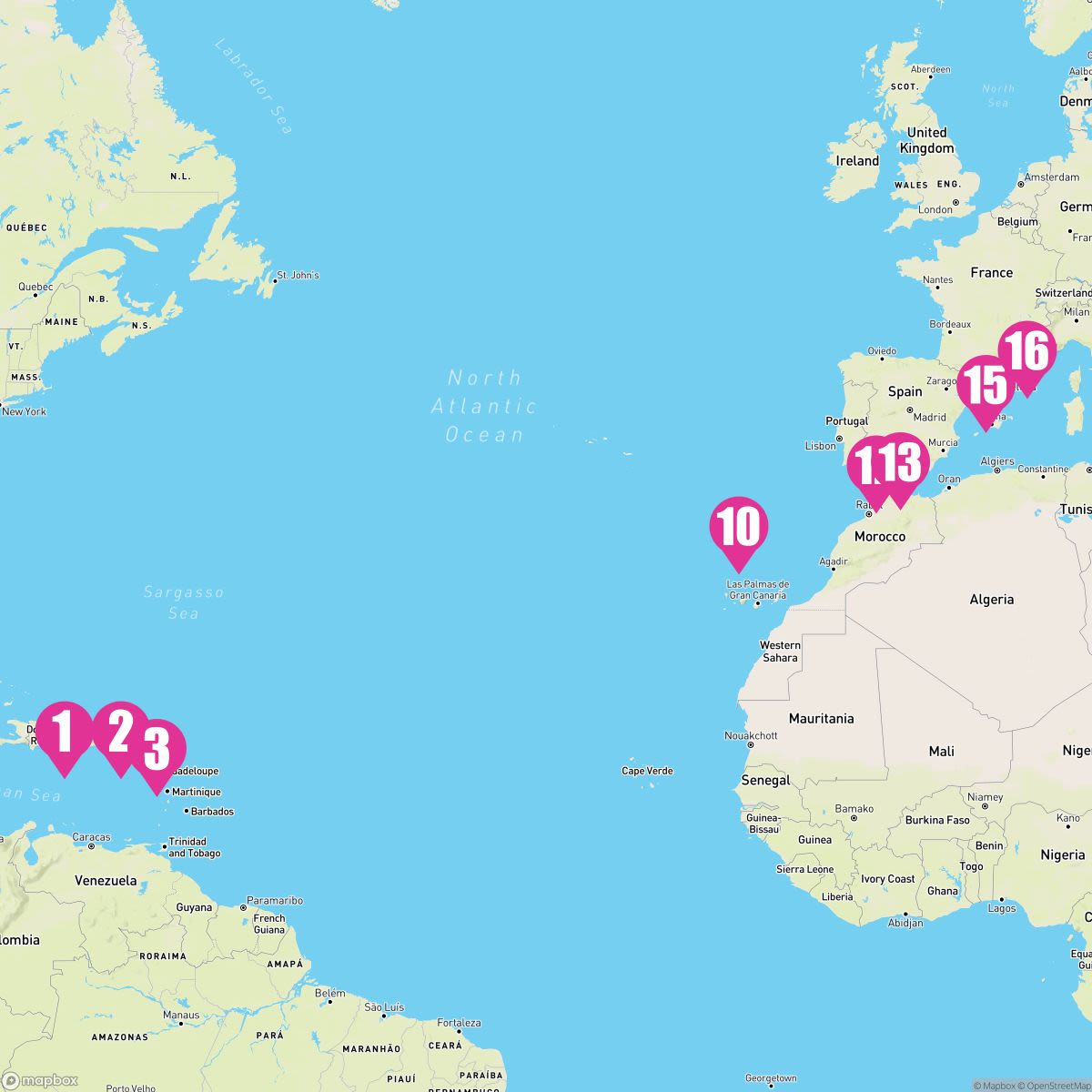 15 Night Transatlantic (Casa De Campo To Marseille)