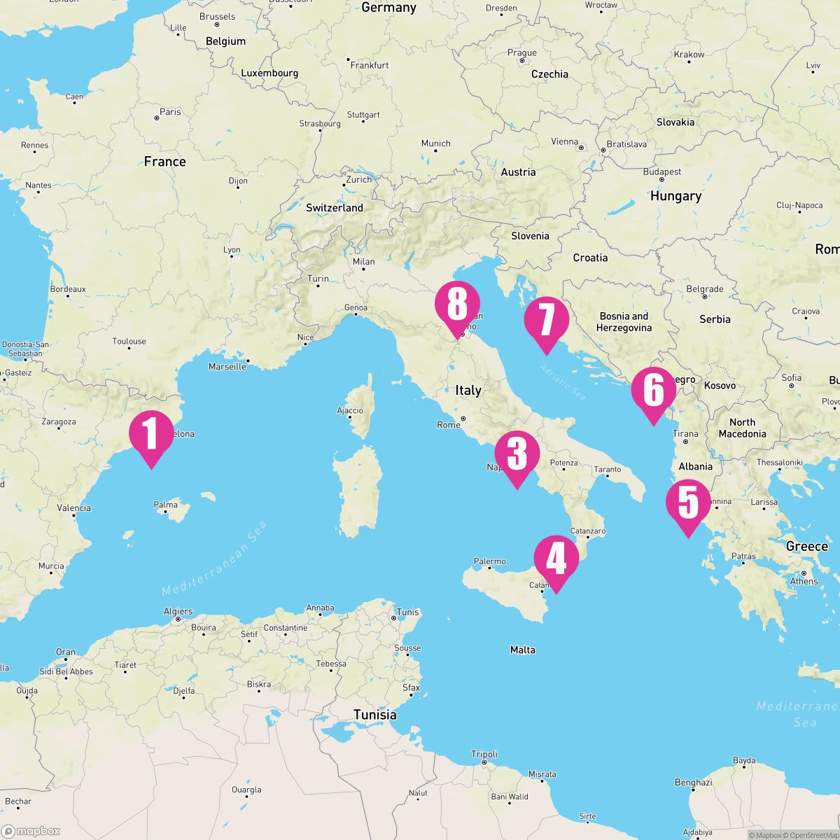 7 Night Italy Greece & Croatia (Barcelona To Ravenna)