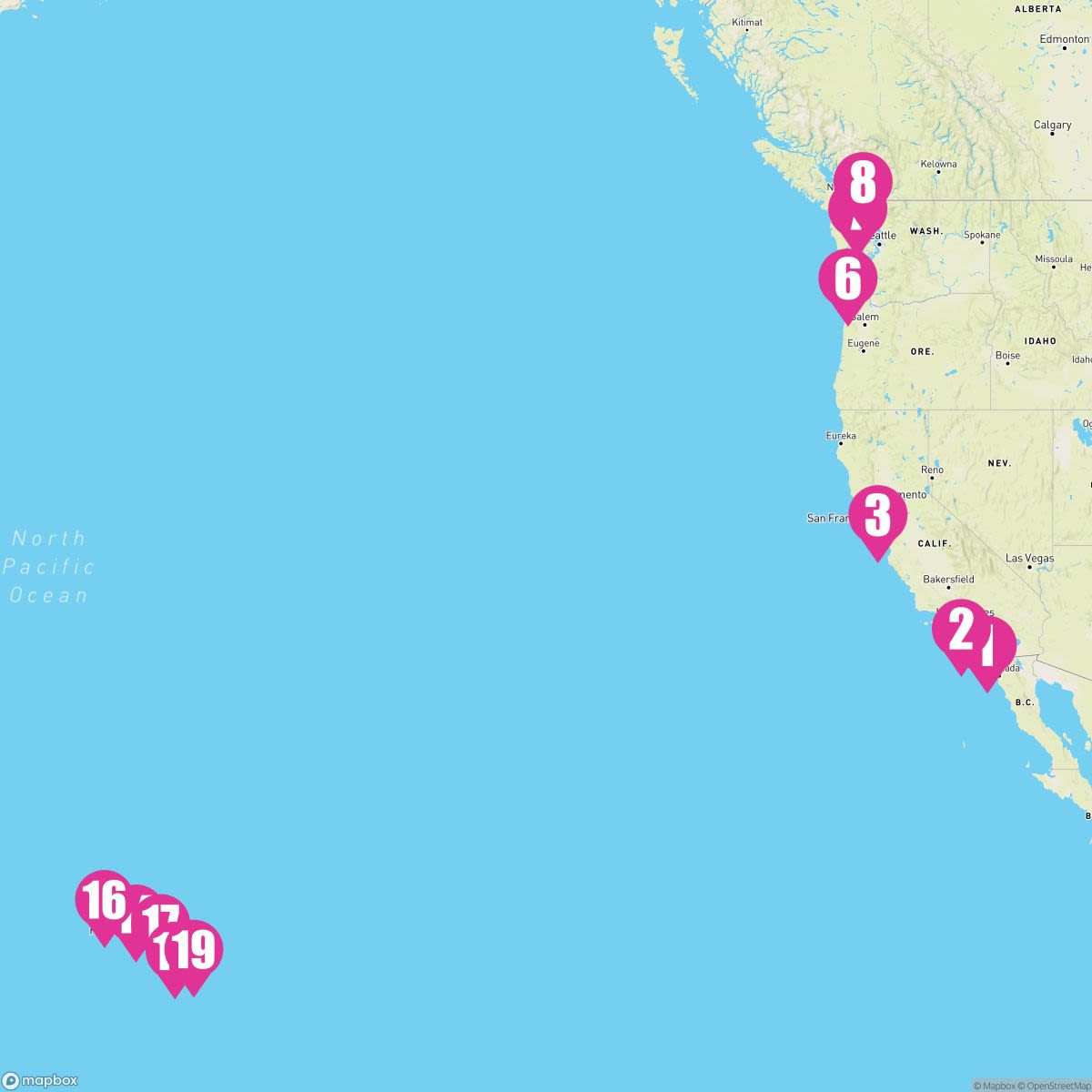 24 Night Circle Hawaii (San Diego To Vancouver)
