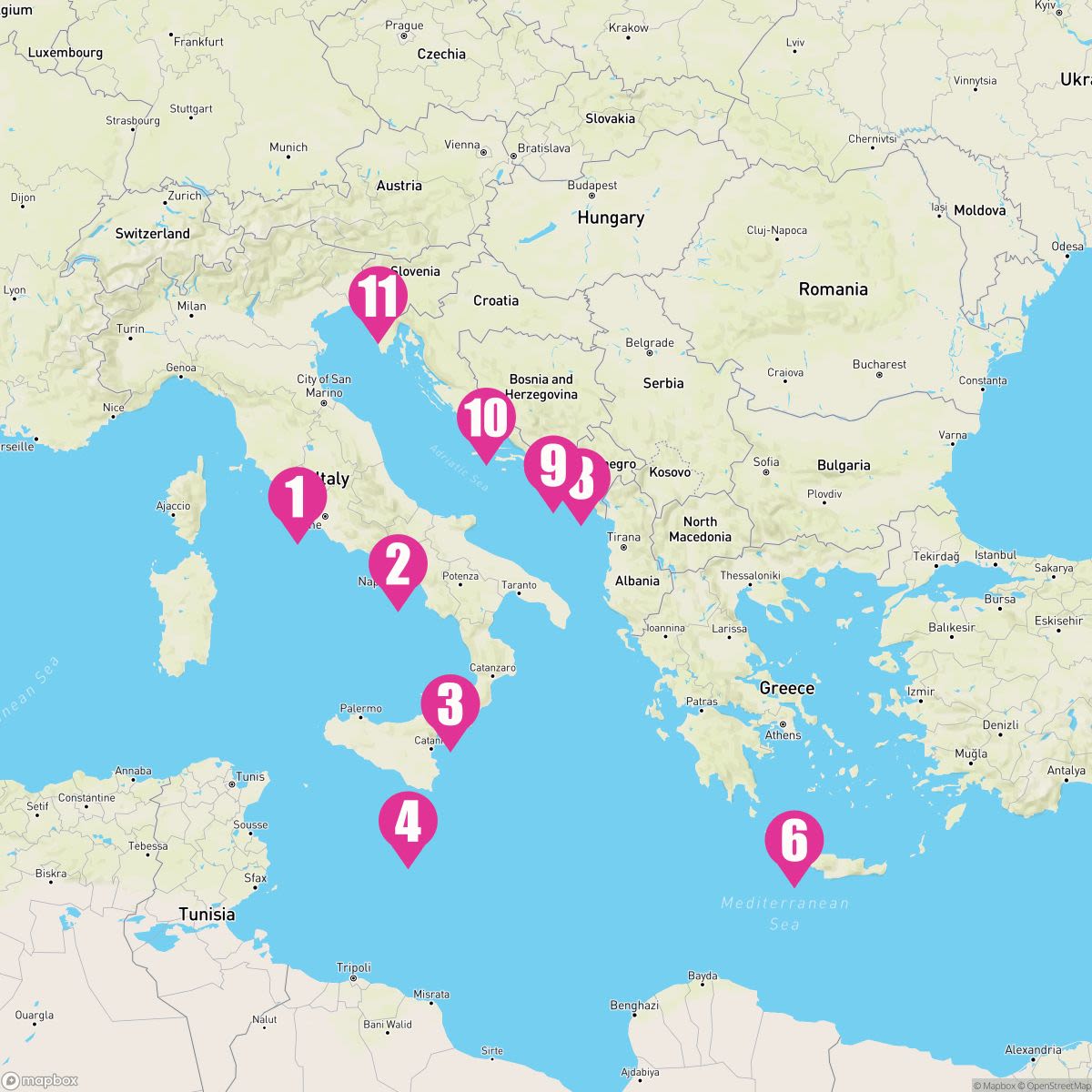 10 Night Italy Croatia & Greece (Rome To Trieste)