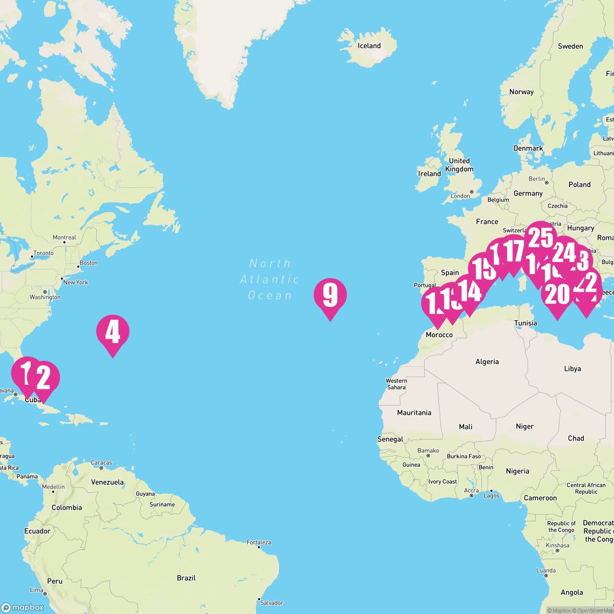 24 Night Eastward To Europe (Miami To Venice)