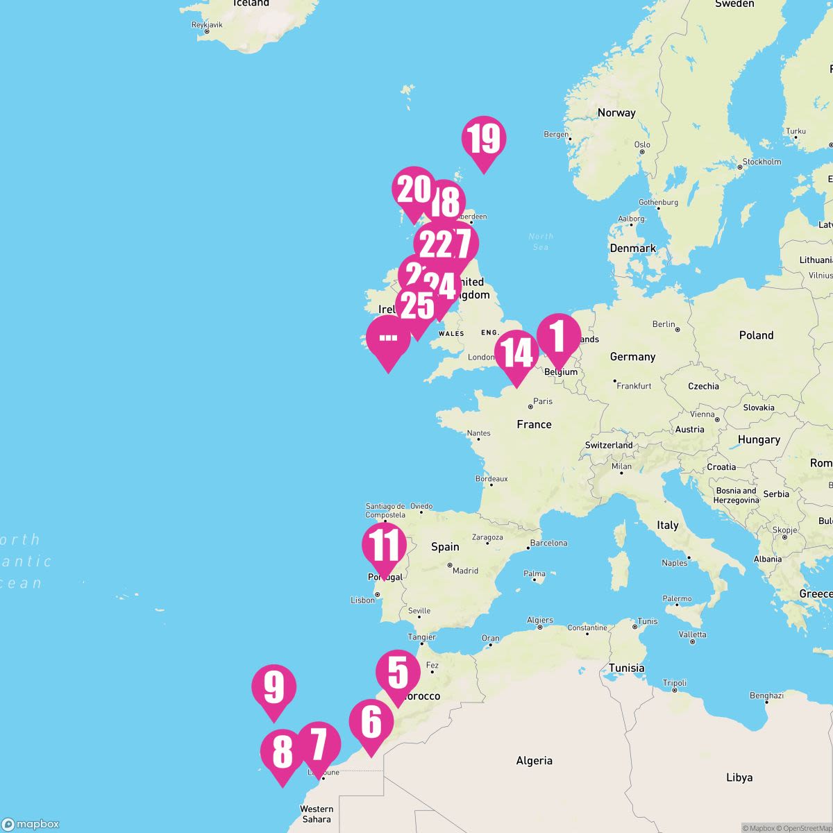 28 Night Canary & British Isles: Morocco Portugal & Belfast (Rotterdam Roundtrip)