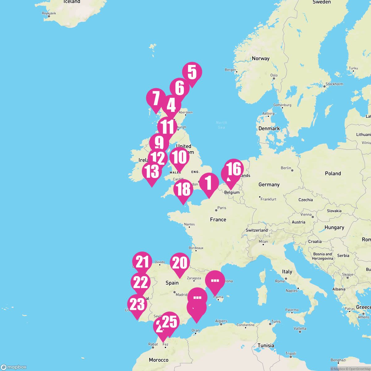 28 Night British Isles & Iberian Peninsula: Waterford (Dover To Barcelona)