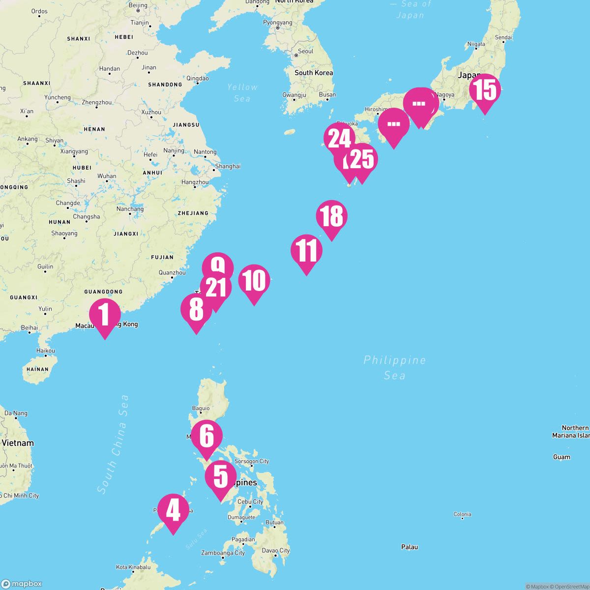 28 Night Japan Taiwan & The Philippines Collector (Hong Kong To Yokohama)