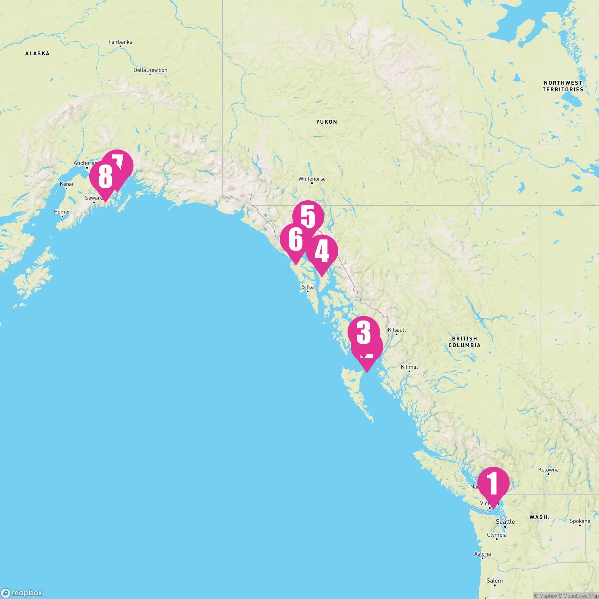 7 Night Glacier Discovery Northbound (Vancouver To Whittier)