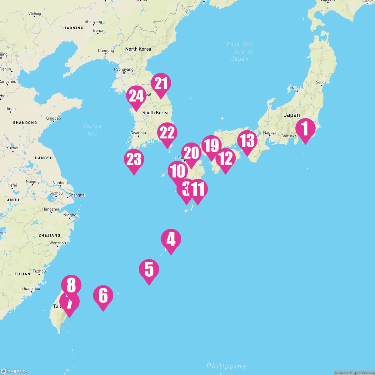 28 Night Japan Taiwan & South Korea Collector (Yokohama Roundtrip)