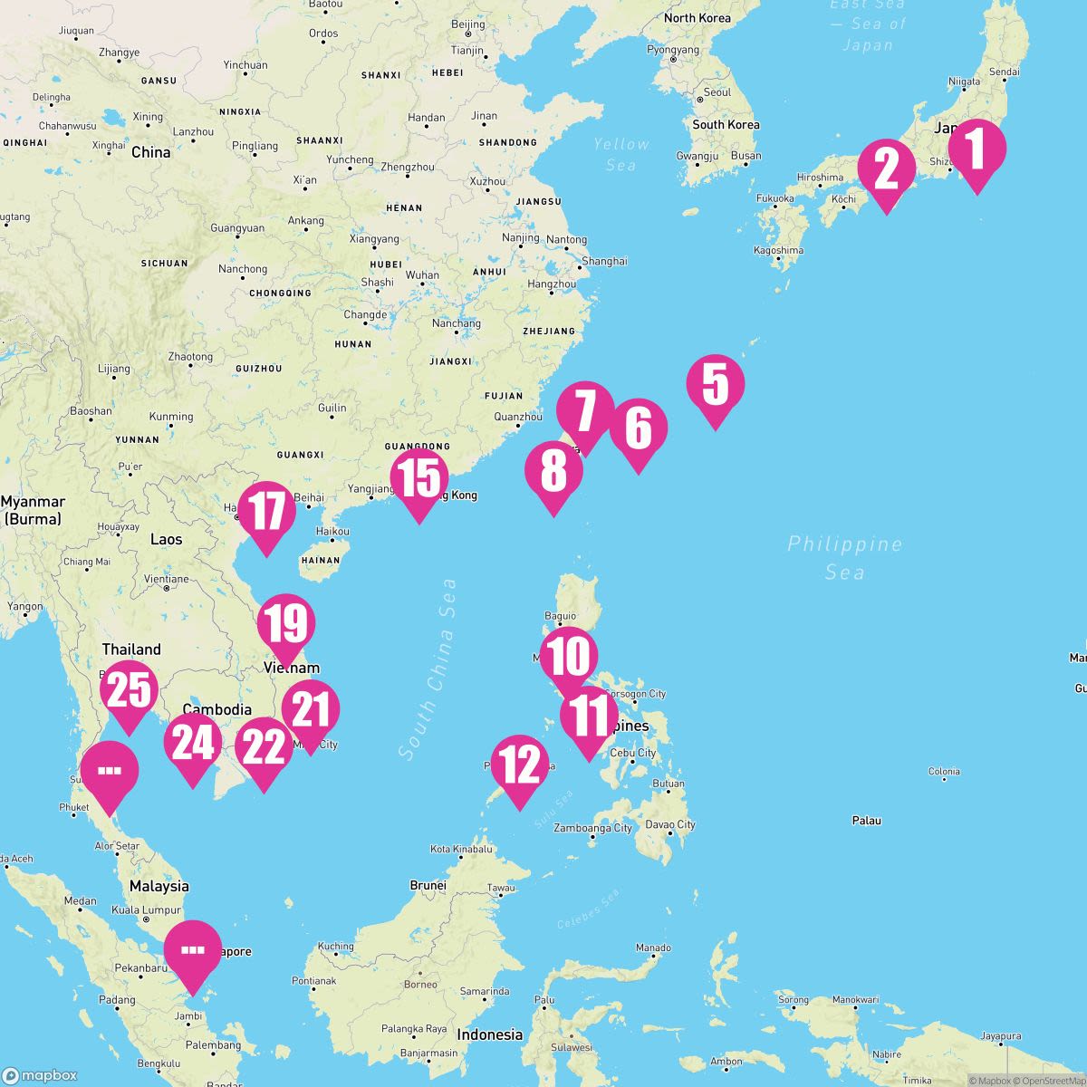 28 Night Japan The Philippines & Far East Collector (Yokohama To Singapore)