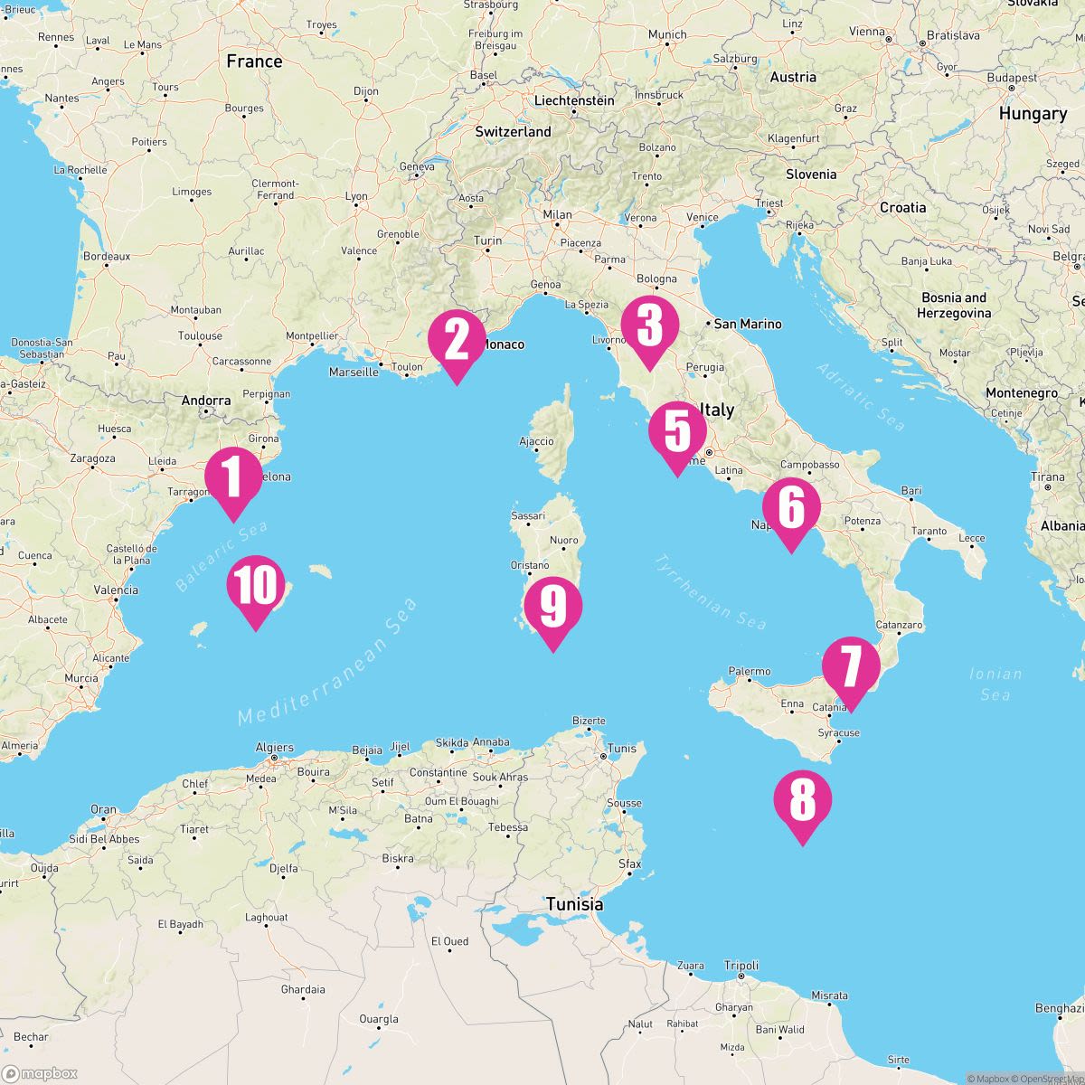 10 Night Mediterranean: Italy France & Spain (Barcelona Roundtrip)