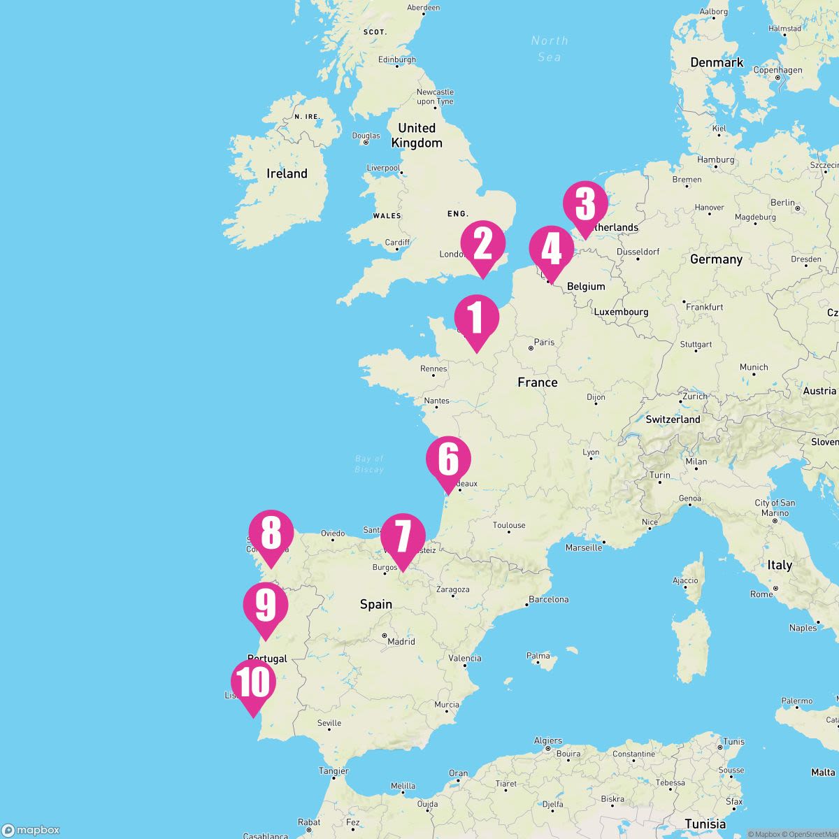 9 Night Europe: France Spain England & Portugal (Le Havre To Lisbon)