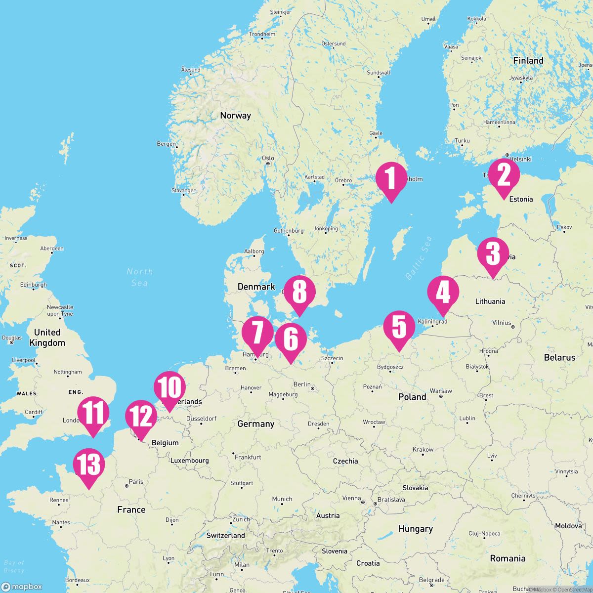 12 Night Baltic: England Germany & Belgium (Stockholm To Le Havre)