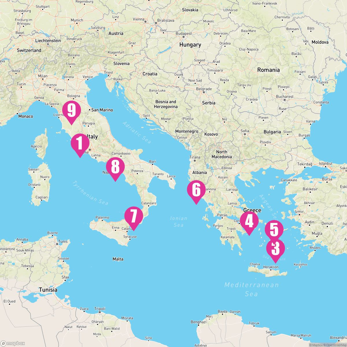 9 Night Greek Isles: Santorini Athens & Florence (Rome Roundtrip)