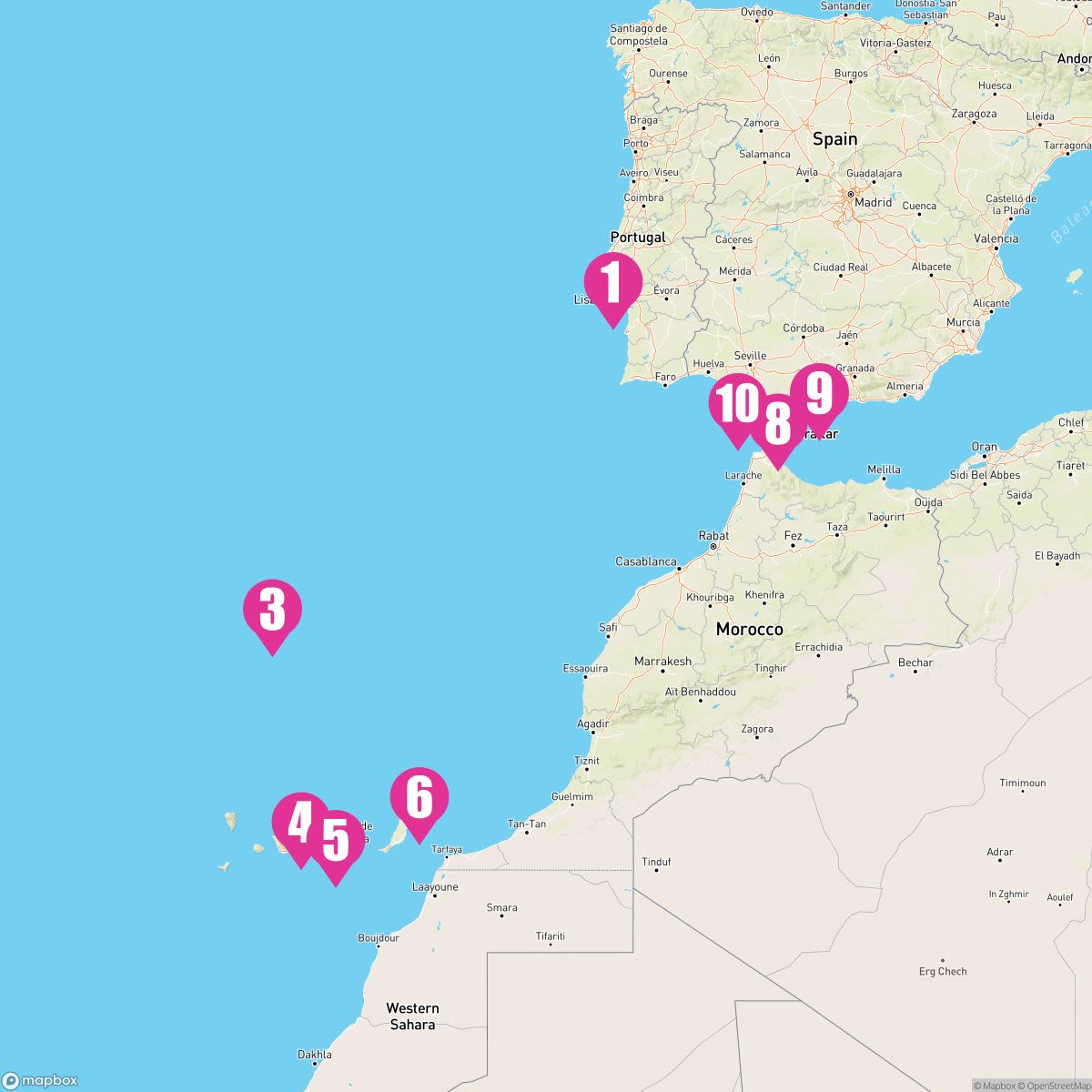 10 Night Europe: Spain Gibraltar & Canary Islands (Lisbon Roundtrip)