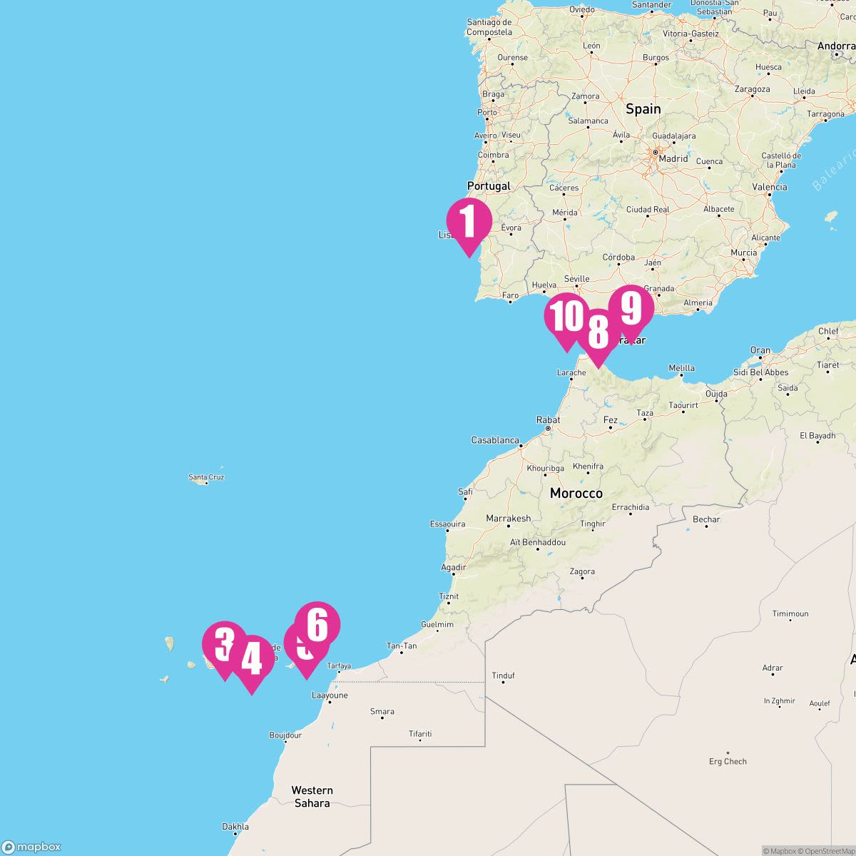 10 Night Europe: Spain Gibraltar & Canary Islands (Lisbon Roundtrip)