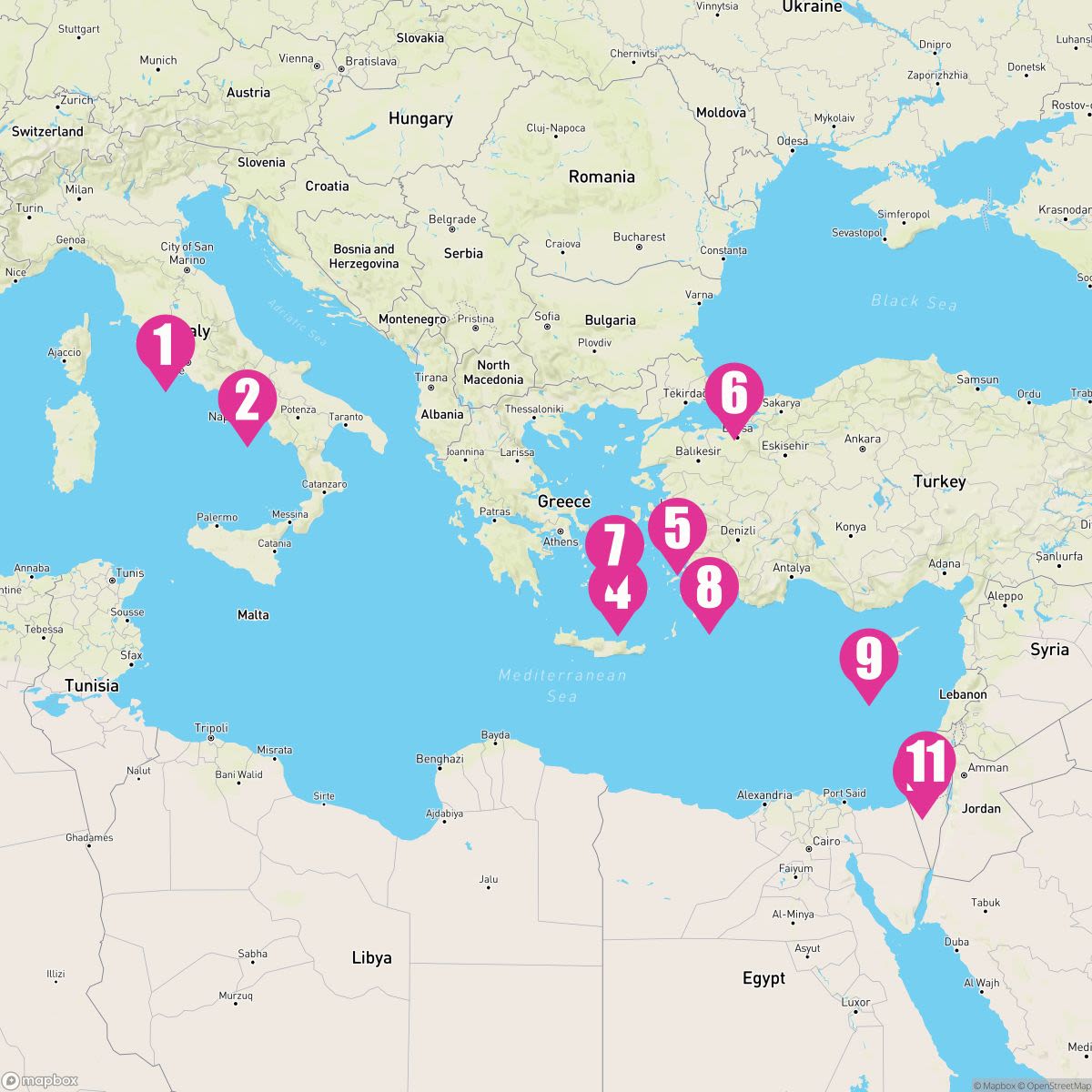 10 Night Mediterranean: Italy Greece & Turkey (Rome To Haifa)