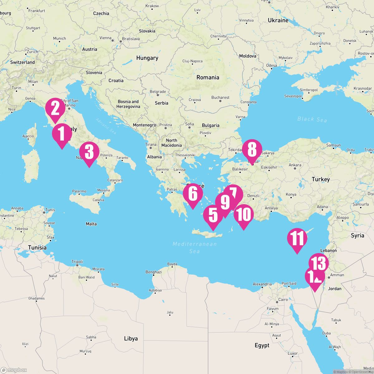 12 Night Mediterranean: Italy Greece & Turkey (Rome To Haifa)