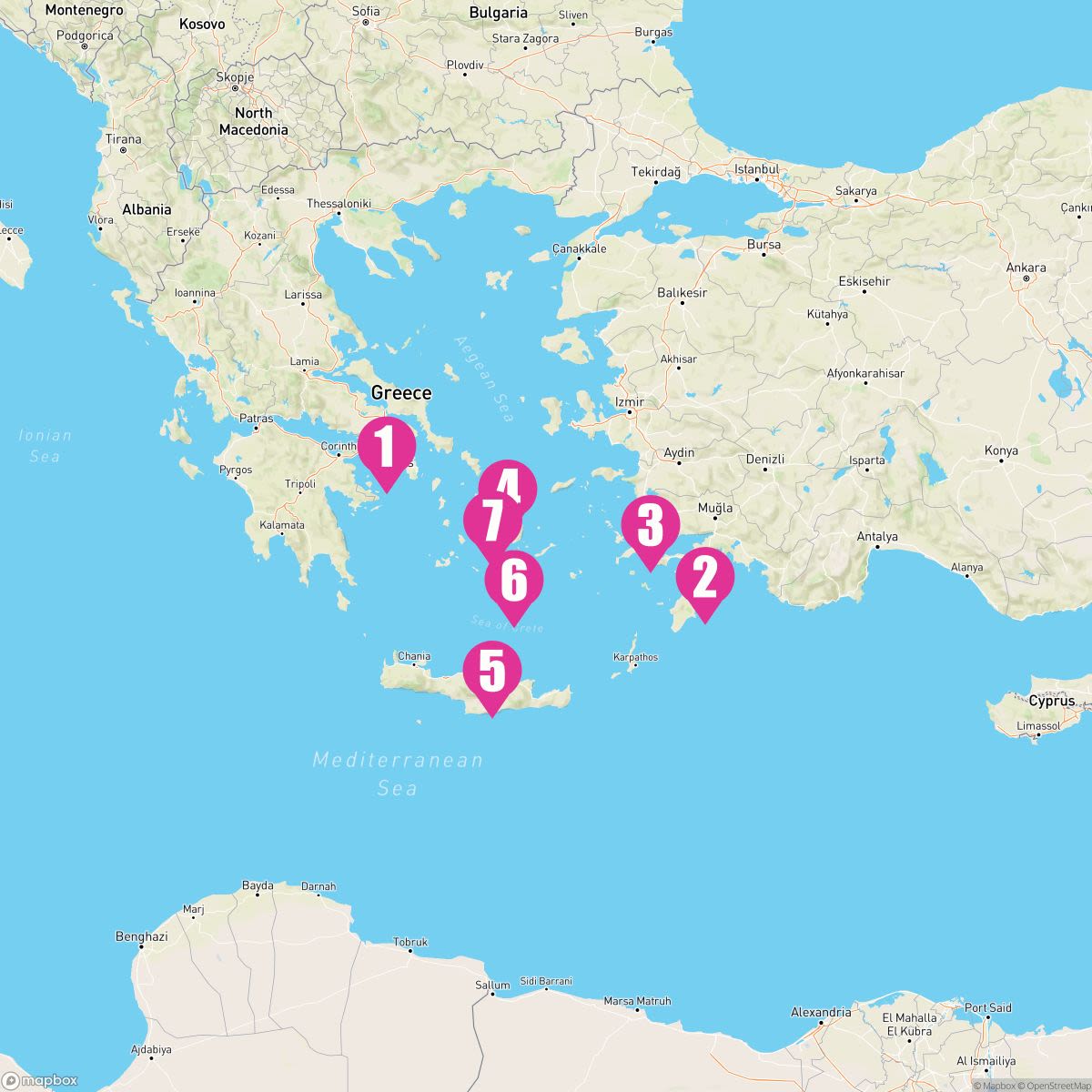 7 Night Greek Isles: Santorini Rhodes & Mykonos (Athens Roundtrip)