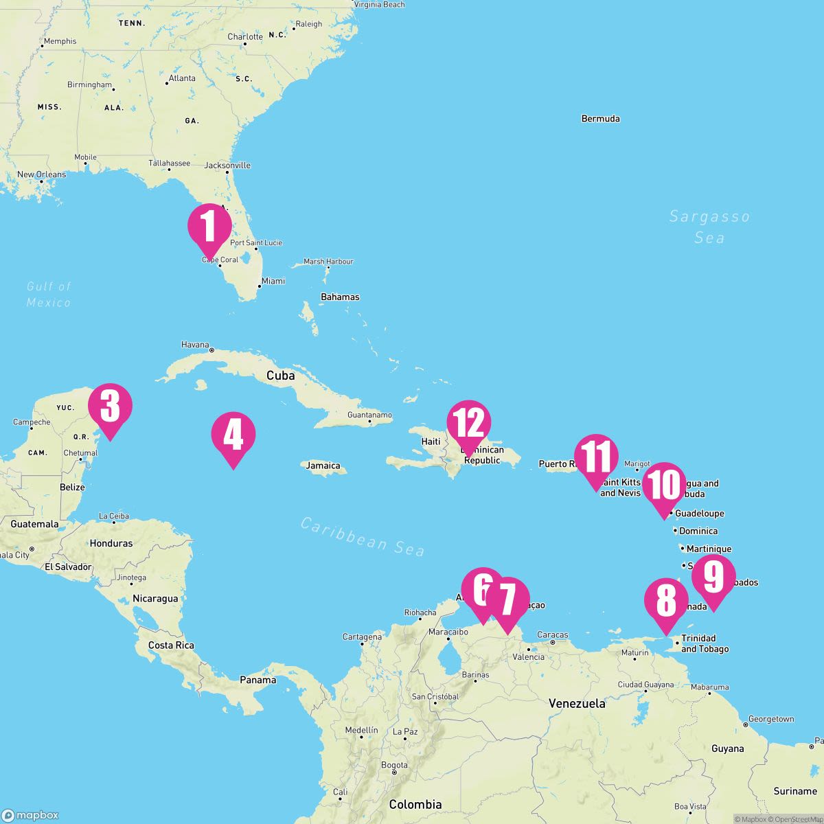 14 Night Caribbean: Curacao Aruba Barbados & Cozumel (Tampa Roundtrip)