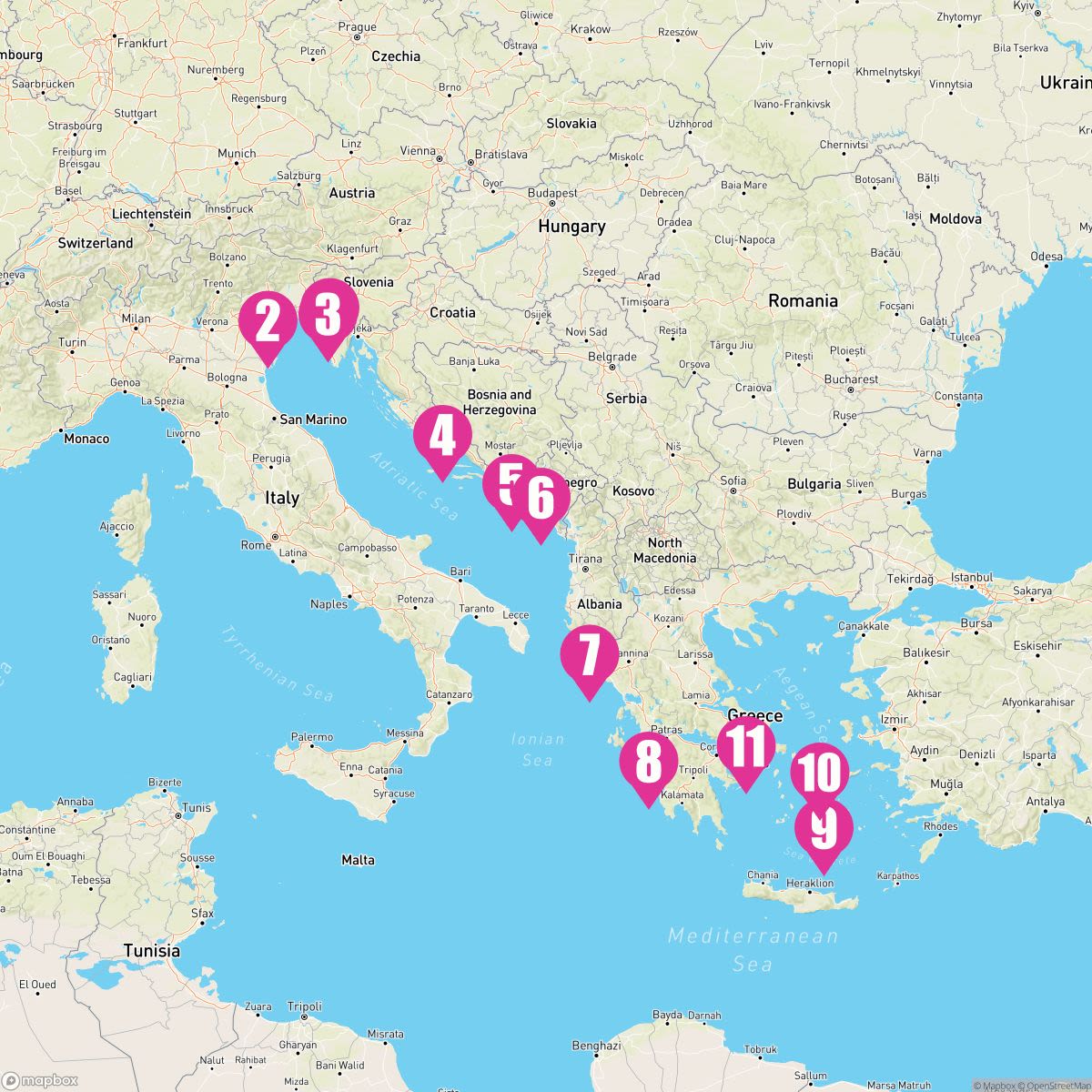 10 Night Greek Isles: Santorini Mykonos & Croatia (Trieste To Athens)