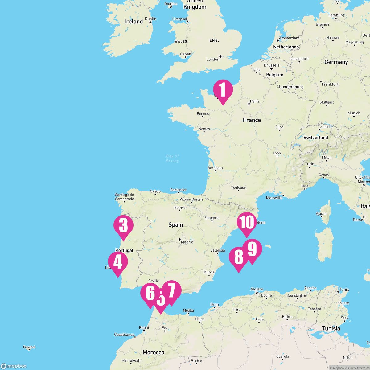 9 Night Europe: Spain Portugal & Gibraltar (Le Havre To Barcelona)